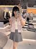  Áo CDG hồng ngắn tay full logo CC xám 