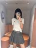 Áo trắng ngắn tay, cổ tròn, viền - gấu đen 