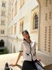  Áo CDG ngắn tay trắng viền đen, 2 túi nơ 