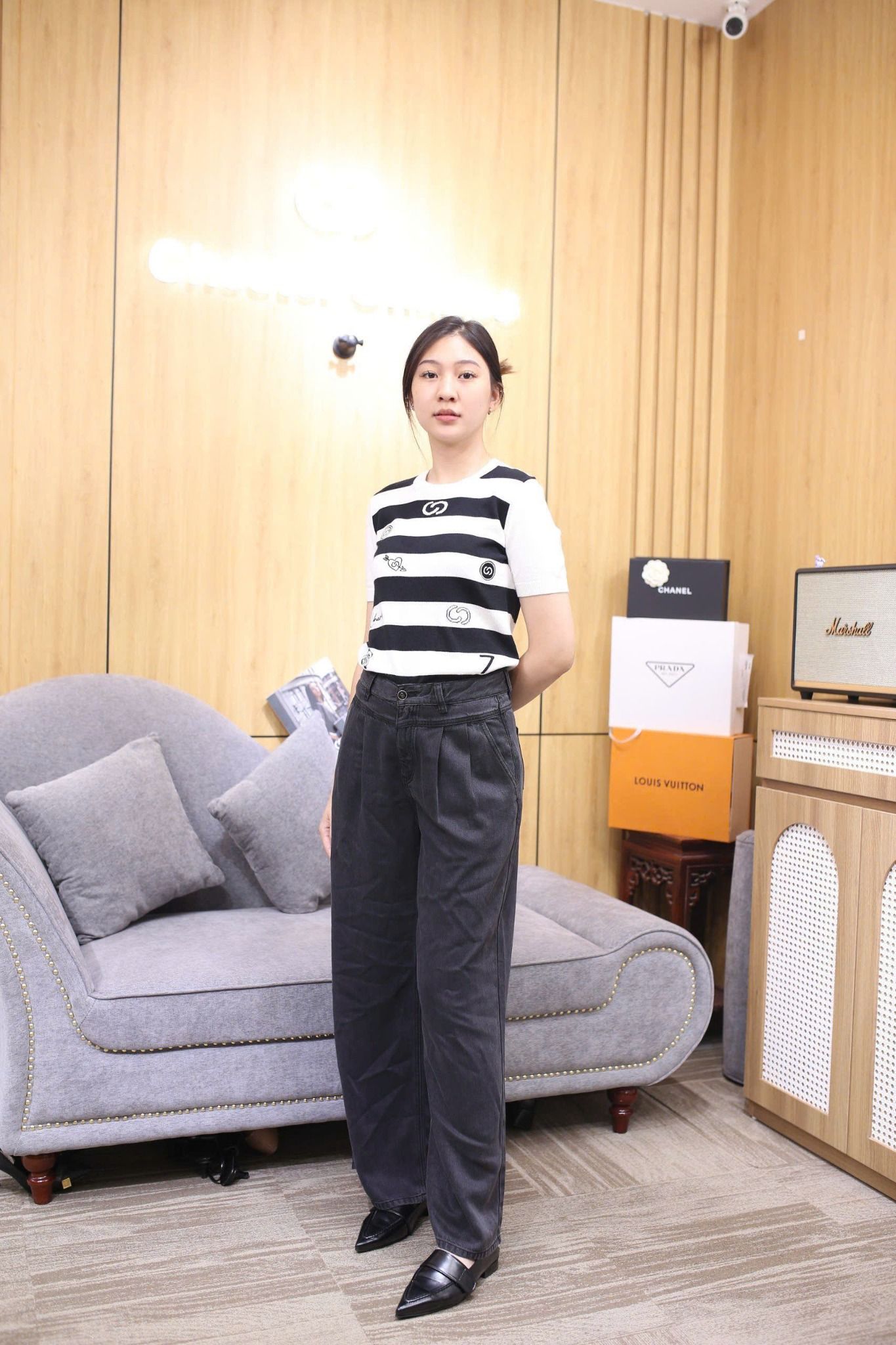  Quần jean giấy đen 