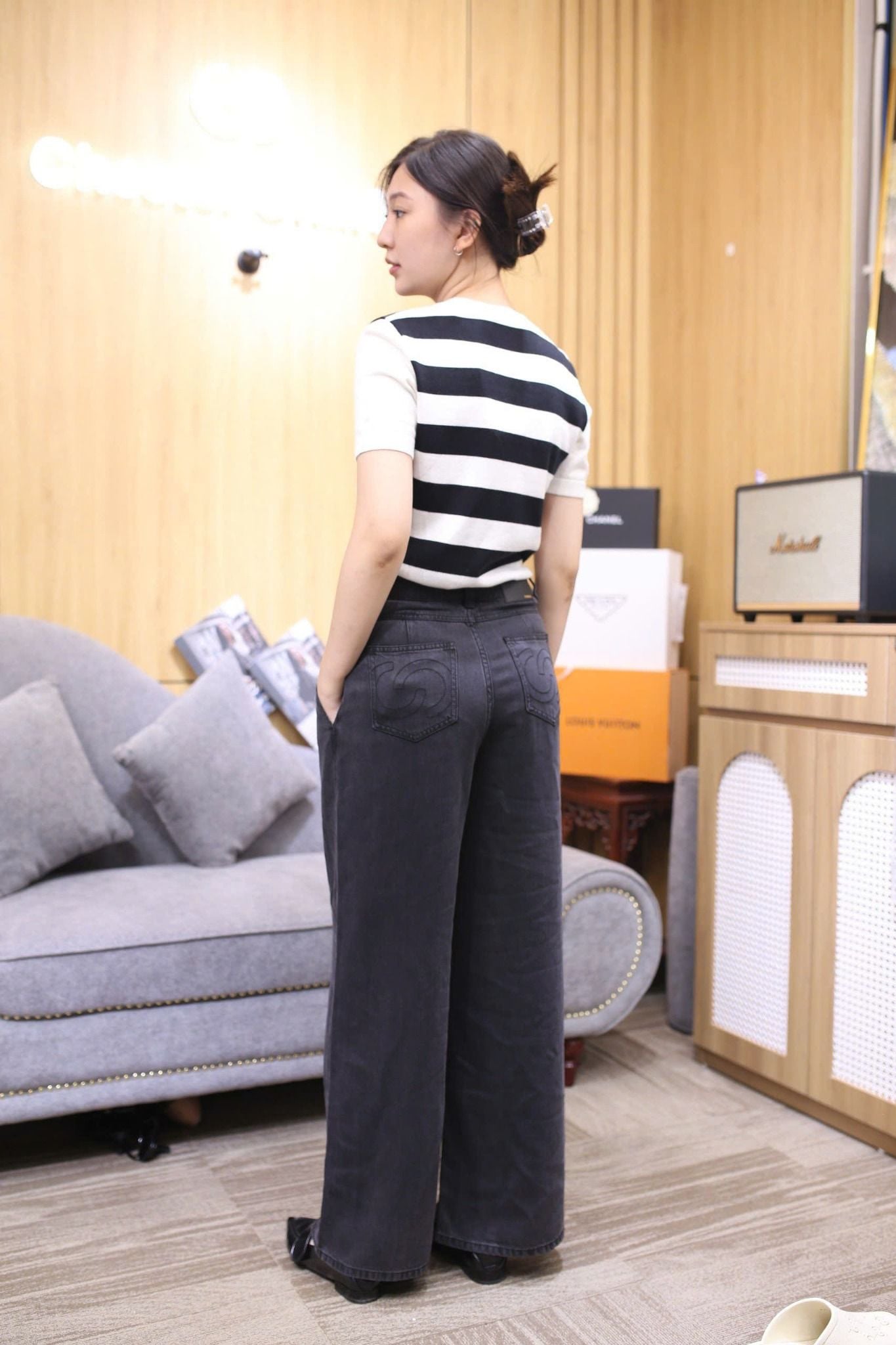  Quần jean giấy đen 