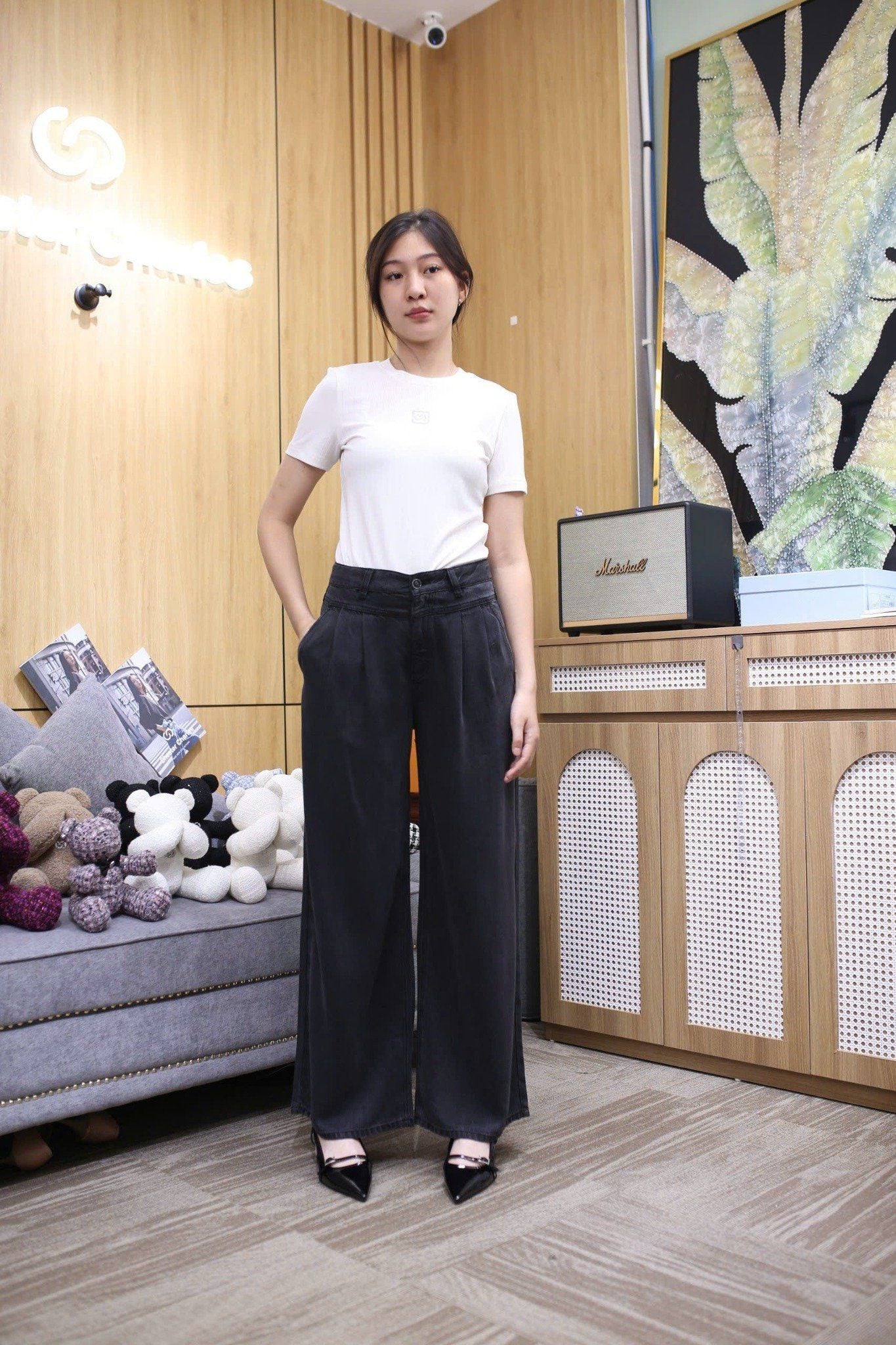  Quần jean giấy đen 