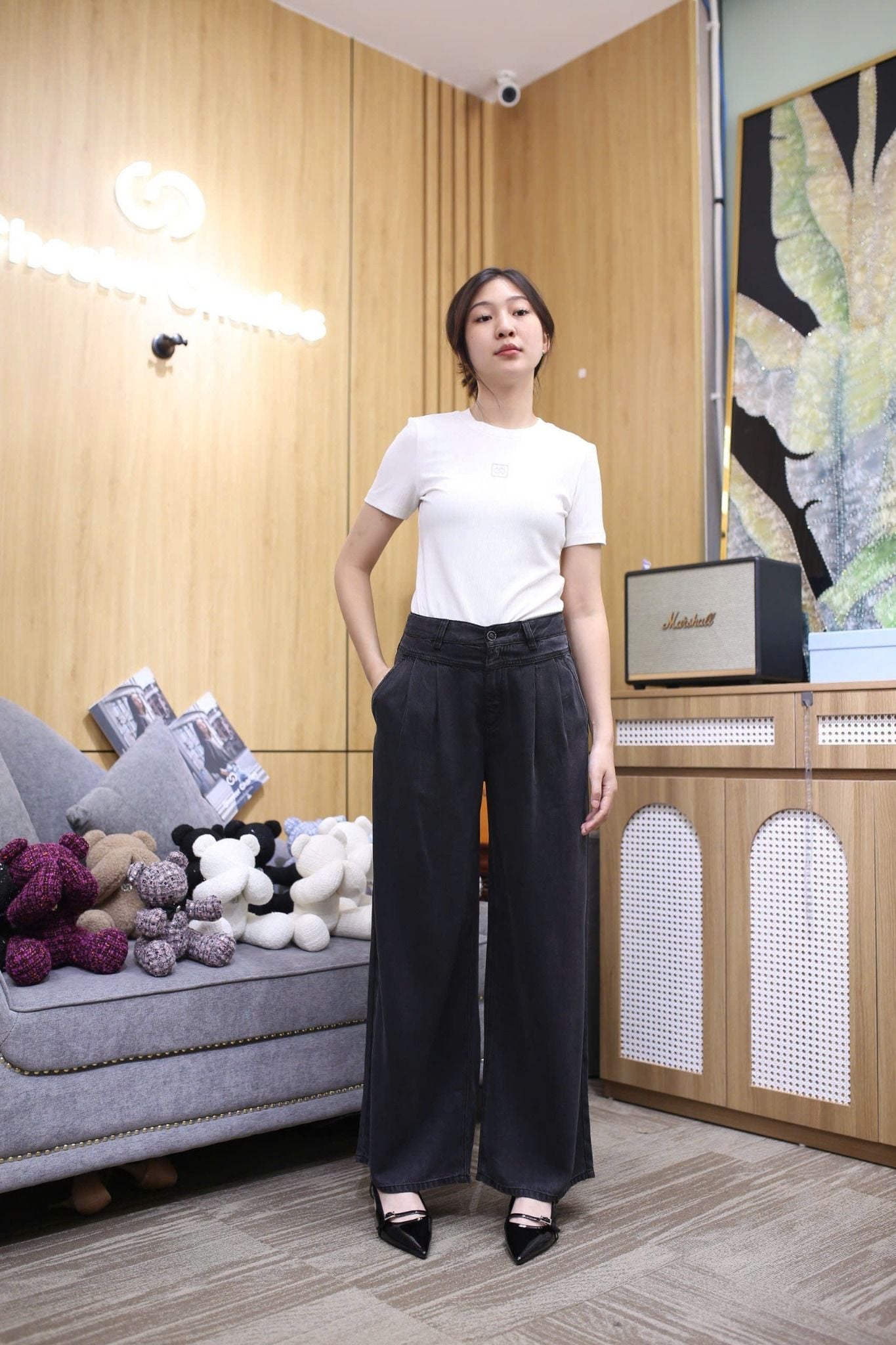  Quần jean giấy đen 