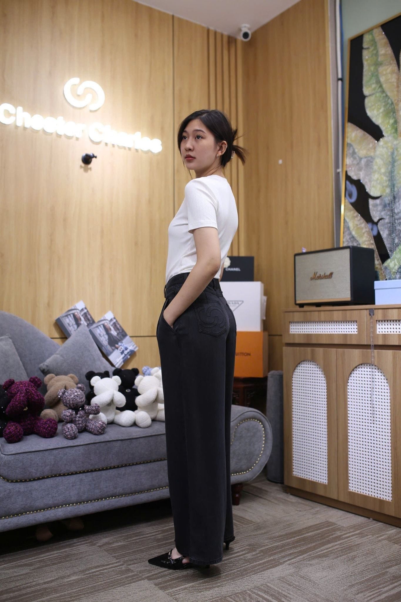  Quần jean giấy đen 