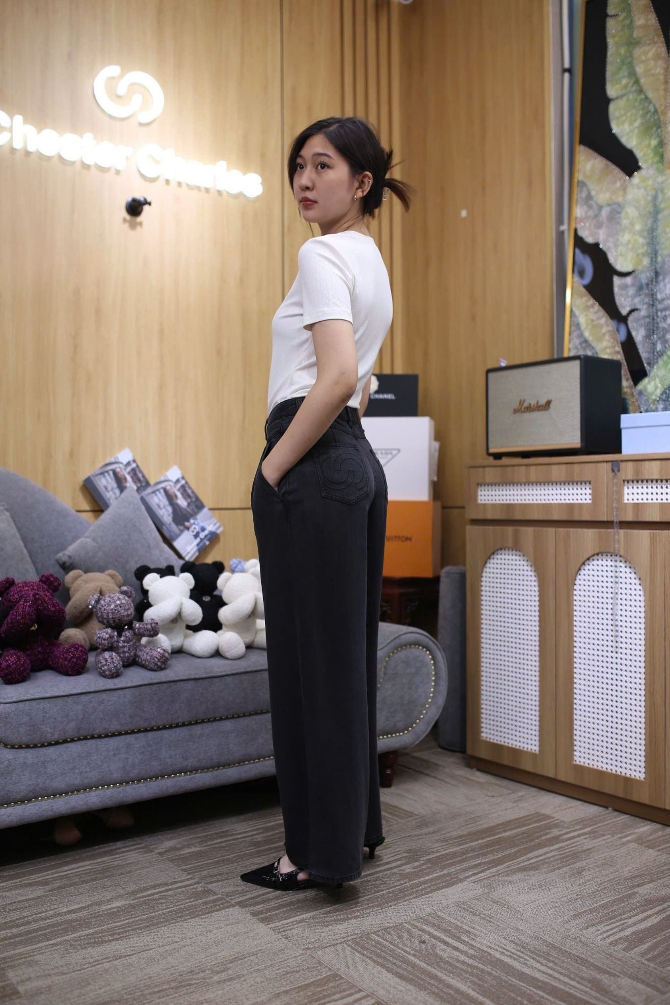  Quần jean giấy đen 