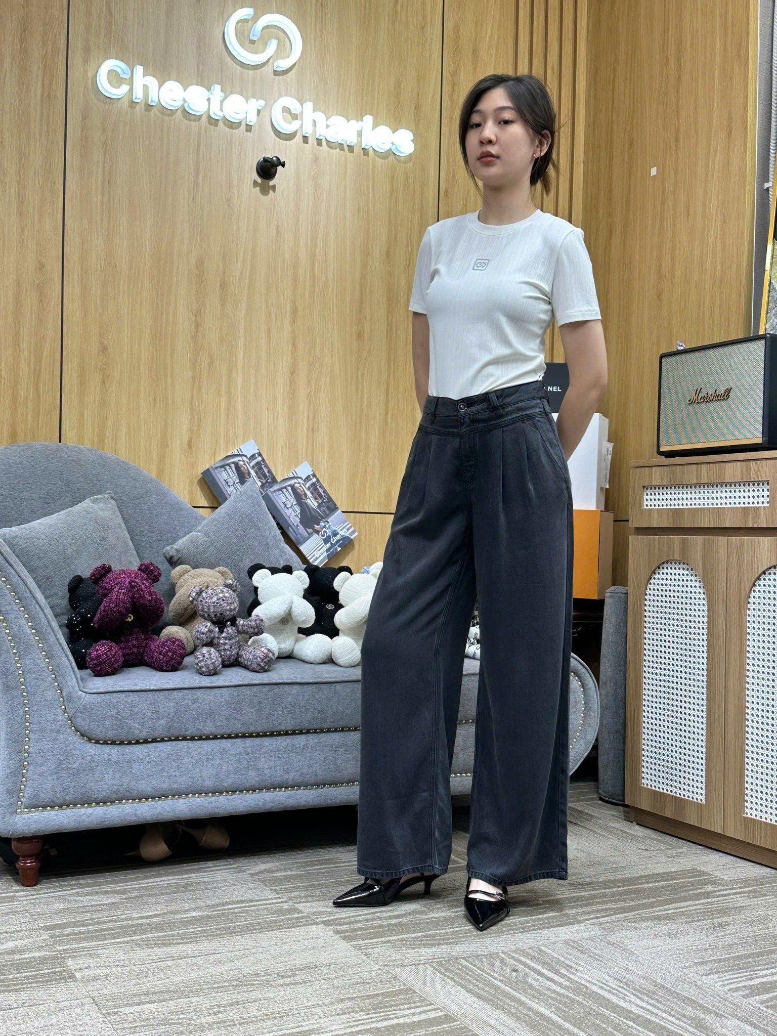  Quần jean giấy đen 