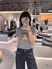  Áo phông kẻ đen trắng Gấu vàng 
