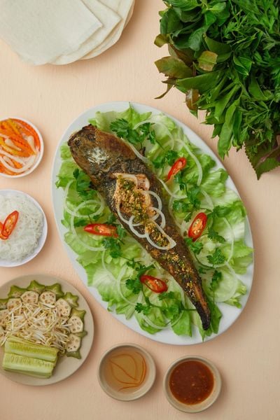  Cá Lóc Cuốn Bánh Tráng 