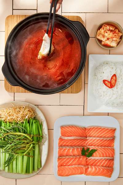  Lẩu Cá Hồi Kim Chi Cổ Hủ Dừa 