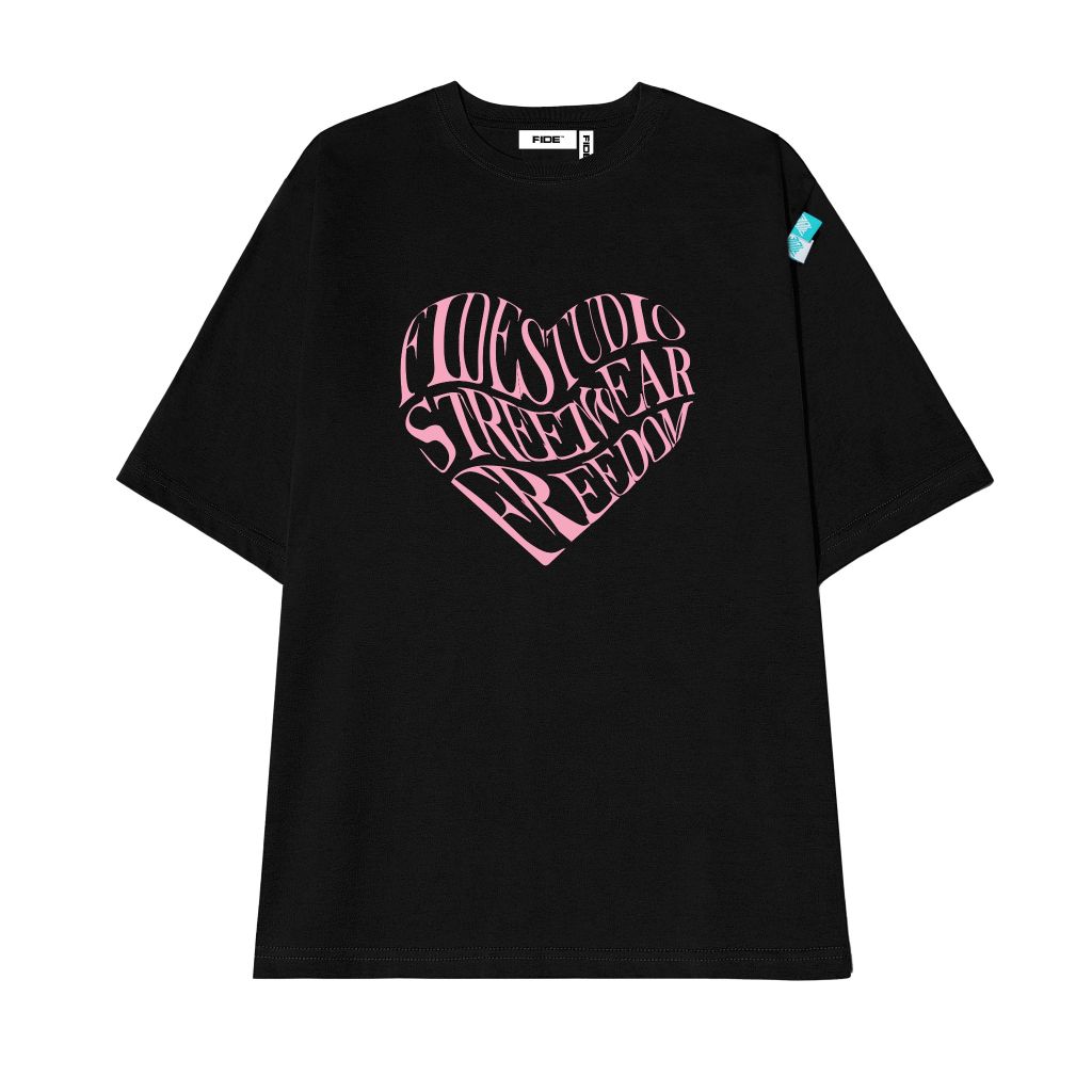 Áo thun unisex FIDE phông trơn nam nữ cổ tròn FIDE TRÁI TIM