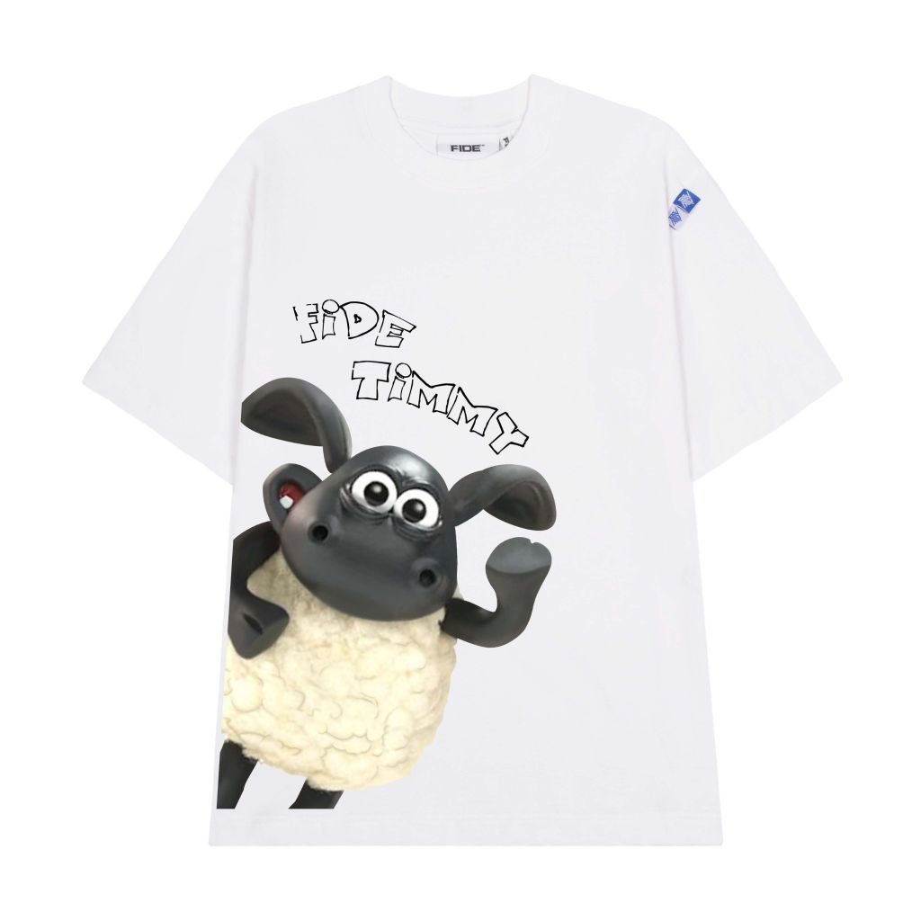 Áo thun FIDE Cừu Shaun phông trơn nam nữ cổ tròn unisex SHAUN 04