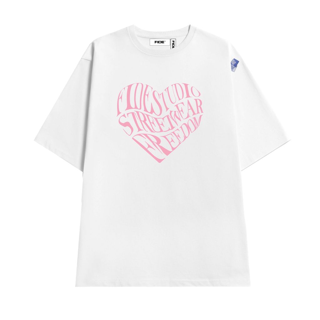 Áo thun unisex FIDE phông trơn nam nữ cổ tròn FIDE TRÁI TIM