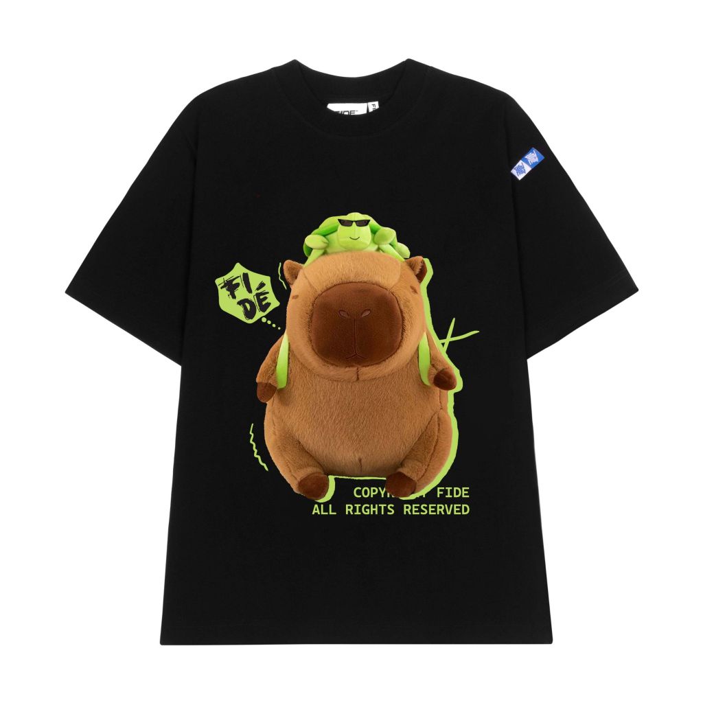 Áo thun FIDE CAPYBARA unisex form rộng cổ tròn CAPYBARA - AT58 Cotton