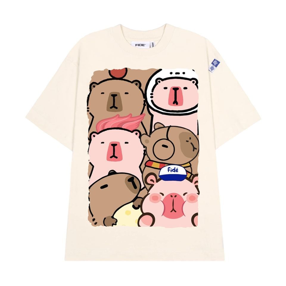 Áo thun FIDE CAPYBARA unisex form rộng cổ tròn CAPYBARA - AT62 Cotton