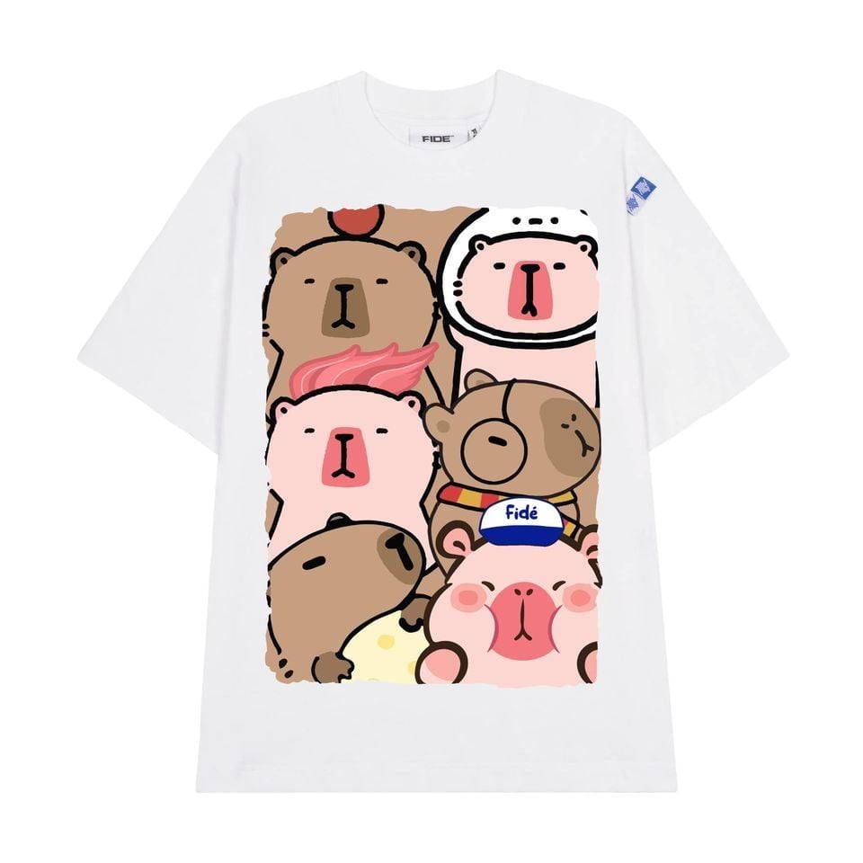 Áo thun FIDE CAPYBARA unisex form rộng cổ tròn CAPYBARA - AT62 Cotton