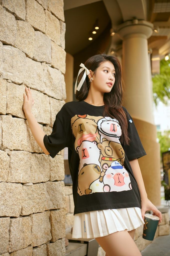 Áo thun FIDE CAPYBARA unisex form rộng cổ tròn CAPYBARA - AT62 Cotton