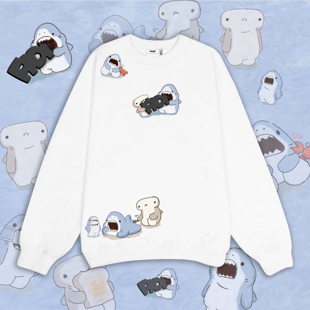 Áo Sweater FIDE SHARK unisex nam nữ Sweater Cotton oversize form rộng -SW03