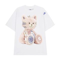 ÁO THUN FIDE GẤU FIDE UNISEX NAM NỮ CỔ TRÒN GẤU HỒNG - AT02