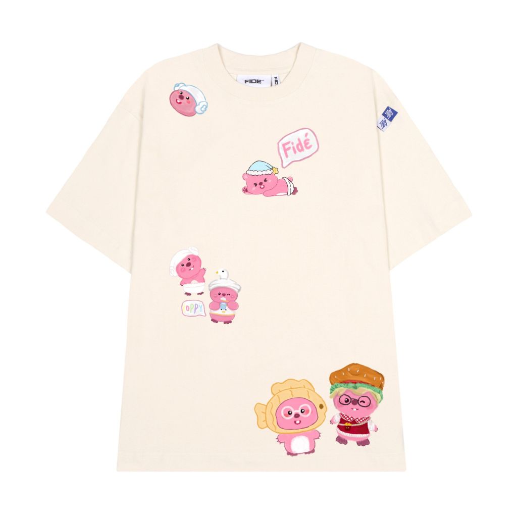 Áo thun FIDE LOOPY Hải Ly unisex form rộng cổ tròn LOOPY - AT19