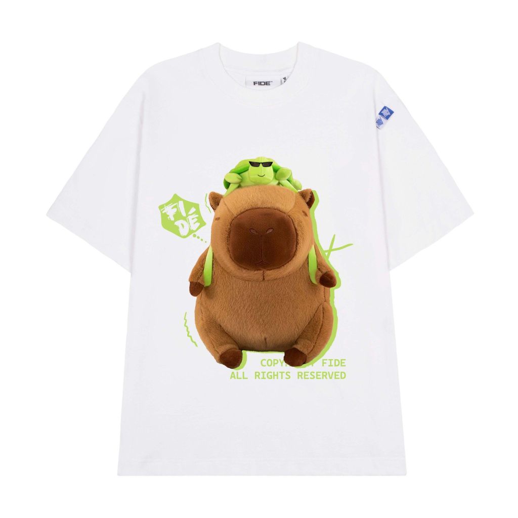 Áo thun FIDE CAPYBARA unisex form rộng cổ tròn CAPYBARA - AT58 Cotton
