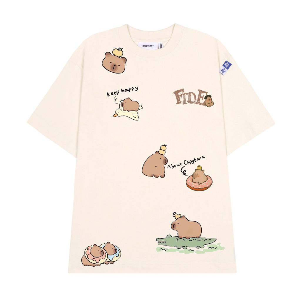 Áo thun FIDE CAPYBARA unisex form rộng cổ tròn CAPYBARA - AT48