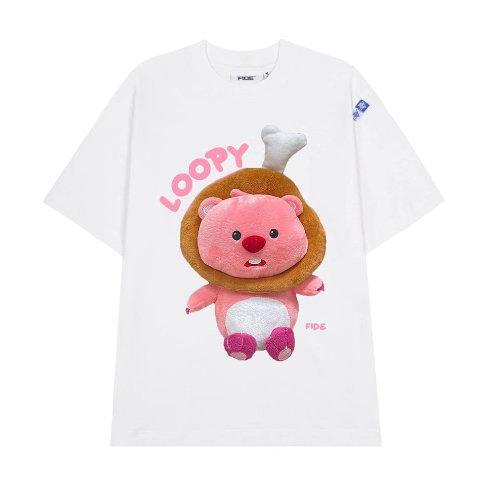 Áo thun FIDE LOOPY Hải Ly unisex form rộng cổ tròn LOOPY - AT23