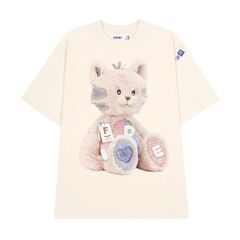 ÁO THUN FIDE GẤU FIDE UNISEX NAM NỮ CỔ TRÒN GẤU HỒNG - AT02
