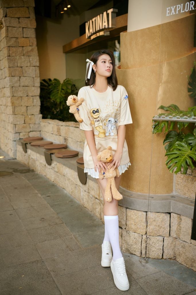 Áo thun FIDE TEDDY phông unisex form rộng local brand nam nữ cổ tròn oversize Đính gấu - AT67 (TẶNG KÈM GẤU)