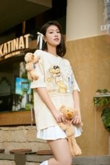 Áo thun FIDE TEDDY phông unisex form rộng local brand nam nữ cổ tròn oversize Đính gấu - AT67 (TẶNG KÈM GẤU)