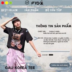 Áo thun FIDE phông trơn nam nữ cổ tròn FIDE GẤU KOREA