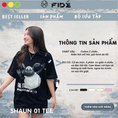 Áo thun FIDE Cừu Shaun phông trơn nam nữ cổ tròn unisex SHAUN 01