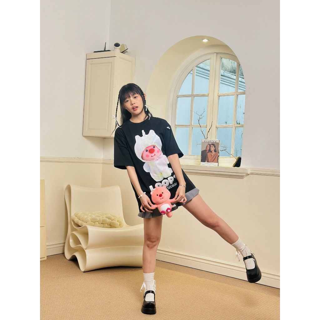 Áo thun FIDE LOOPY Hải Ly unisex form rộng cổ tròn LOOPY - AT15