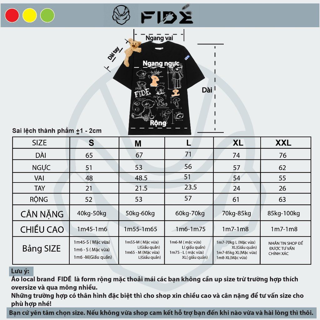 Áo thun FIDE TEEDY phông cotton unisex nam nữ form rộng cổ tròn ulzzang áo đính gấu - AT49(TẶNG KÈM GẤU)