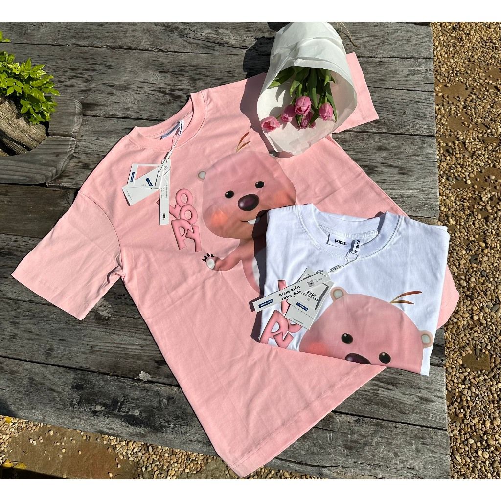 Áo thun FIDE LOOPY Hải Ly unisex form rộng cổ tròn LOOPY - AT21