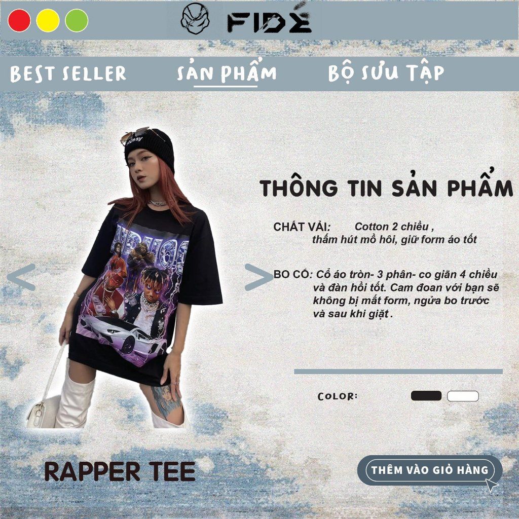 Áo thun FIDE phông unisex nam nữ form rộng RAPPER