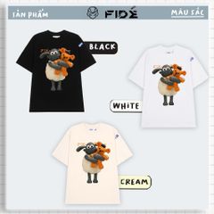 Áo thun FIDE Cừu Shaun phông trơn nam nữ cổ tròn unisex SHAUN 05
