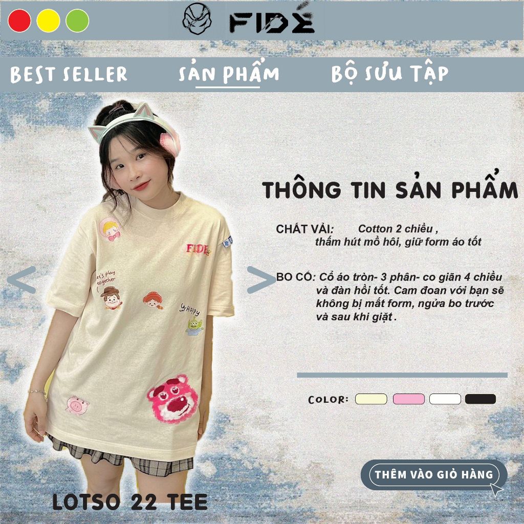 Áo thun FIDE phông trơn nam nữ cổ tròn FIDE GẤU LOTSO 22