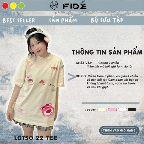 Áo thun FIDE phông trơn nam nữ cổ tròn FIDE GẤU LOTSO 22