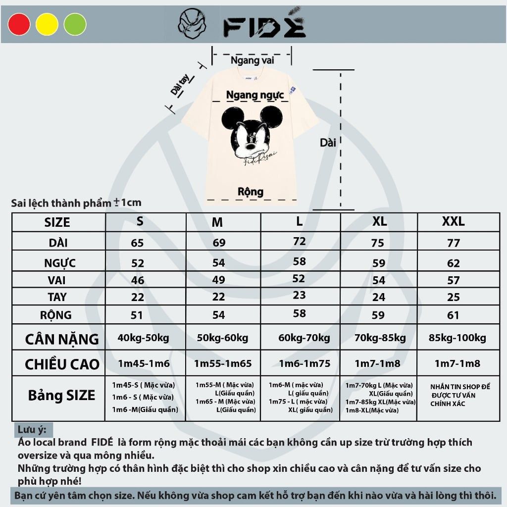 Áo thun FIDE unisex phông trơn nam nữ cổ tròn Mic&Min