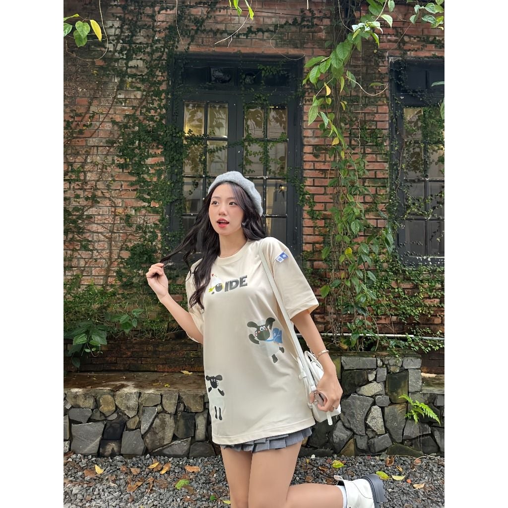 Áo thun FIDE Cừu shaun phông unisex nam nữ form rộng cổ tròn ulzzang SHAUN 03