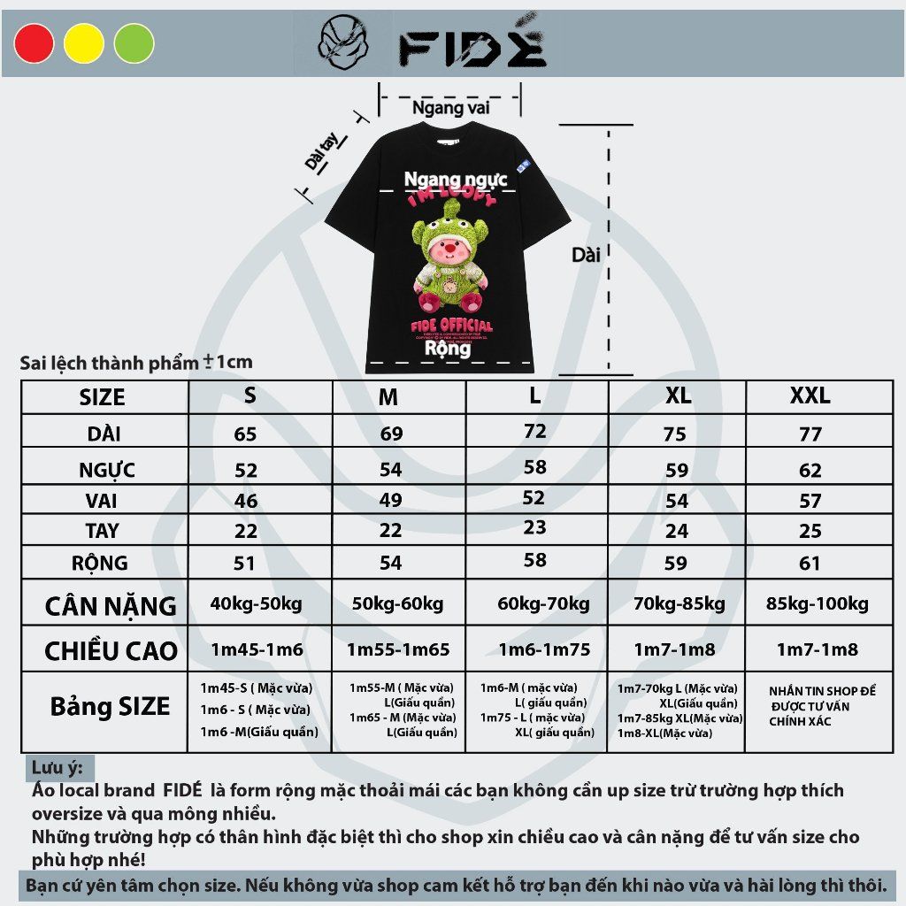 Áo thun FIDE LOOPY Hải Ly unisex form rộng cổ tròn LOOPY - AT16