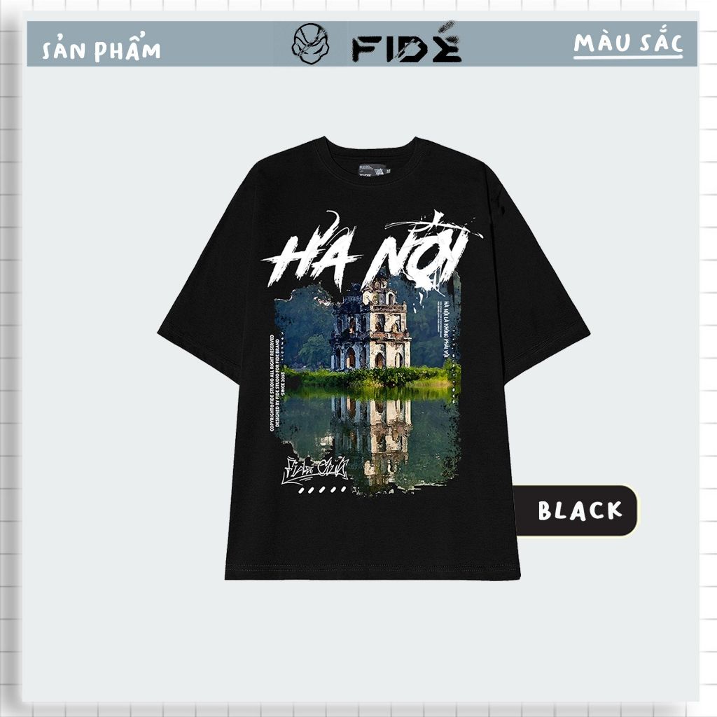 Áo thun địa danh phông unisex nam nữ form rộng ulzzang HÀ NỘI 02