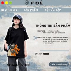 Áo thun FIDE Cừu Shaun phông trơn nam nữ cổ tròn unisex SHAUN 09