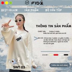 Áo Sweater FIDE SHARK unisex nam nữ Sweater Cotton oversize form rộng -SW03
