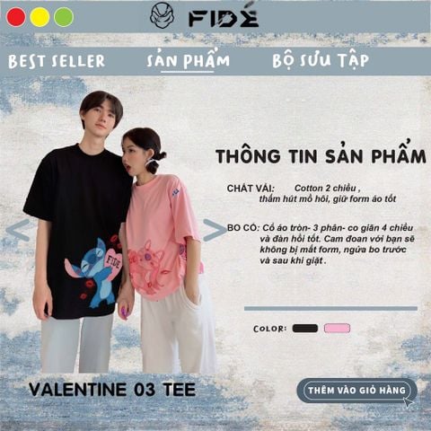 Áo thun FIDE phông unisex nam nữ form rộng ulzzang VALENTINE 03