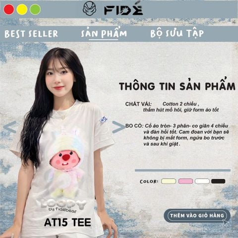 Áo thun FIDE LOOPY Hải Ly unisex form rộng cổ tròn LOOPY - AT15