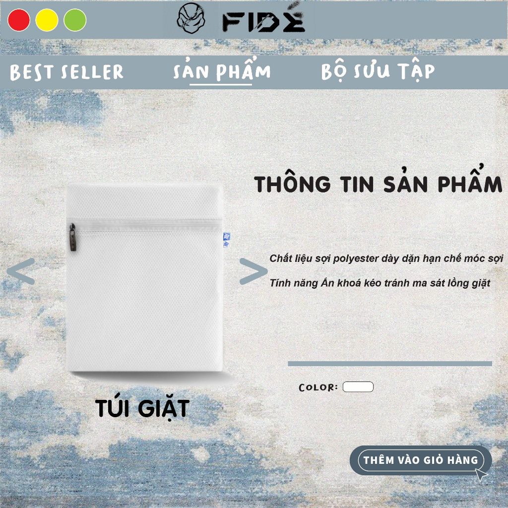TÚI GIẶT FIDE - TRỢ THỦ ĐẮC LỰC BẢO VỆ TỐI ƯU SẢN PHẨM ( Giặt máy )