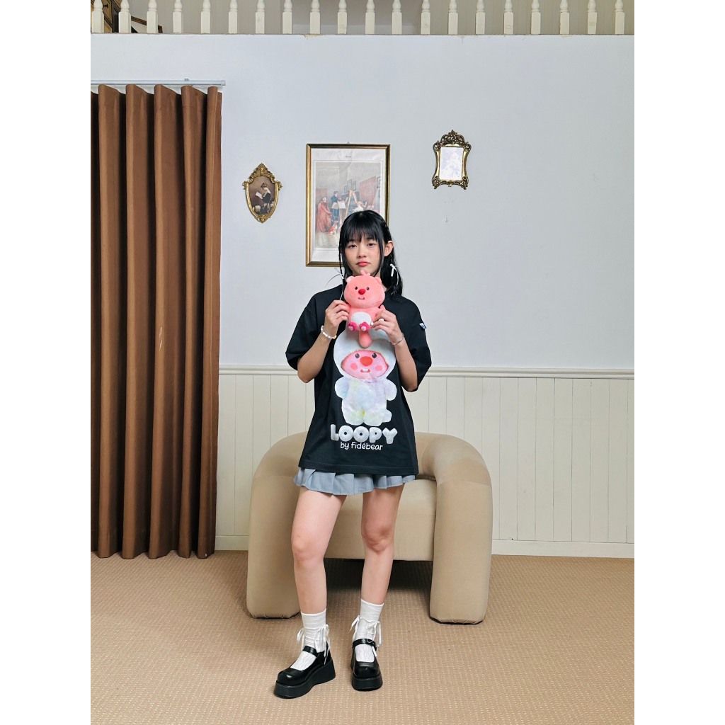 Áo thun FIDE LOOPY Hải Ly unisex form rộng cổ tròn LOOPY - AT15