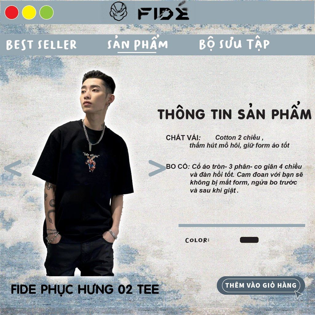 Áo thun FIDE phông trơn nam nữ cổ tròn PHỤC HƯNG 02