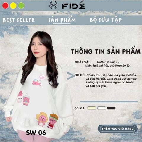 Áo Sweater FIDE LOOPY unisex nam nữ SWT Cotton form rộng -SW07